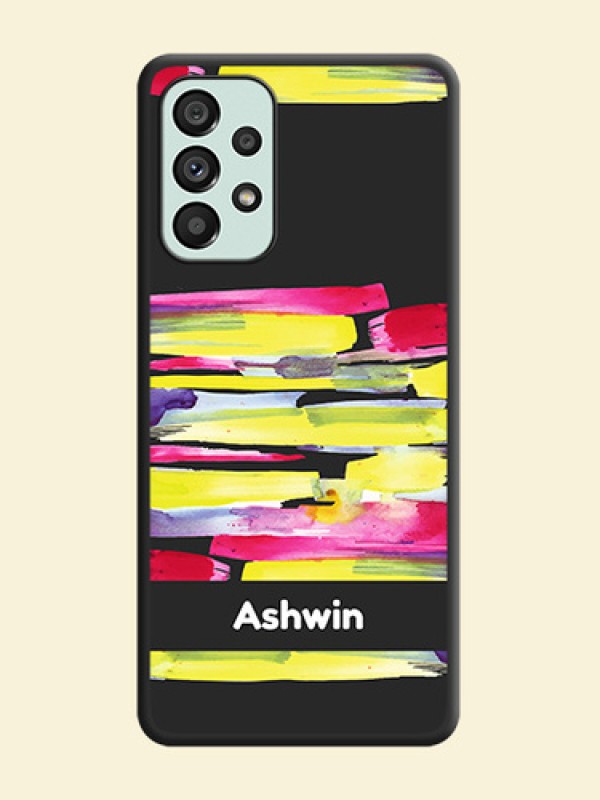 Brush Coloured on Space Black Personalized Soft Matte Phone Covers - Galaxy A73 5G