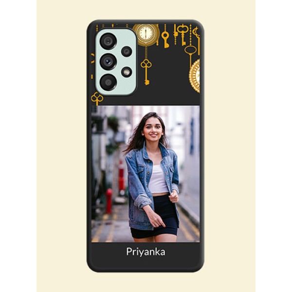 Decorative Design with Text on Space Black Custom Soft Matte Back Cover - Galaxy A73 5G Decorative Design with Text on Space Black Custom Soft Matte Back Cover - Galaxy A73 5G