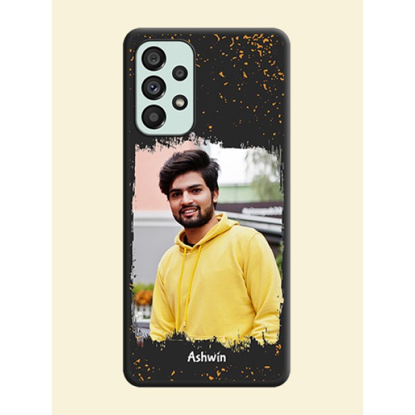 Spray Free Design on Photo on Space Black Soft Matte Phone Cover - Galaxy A73 5G Spray Free Design on Photo on Space Black Soft Matte Phone Cover - Galaxy A73 5G