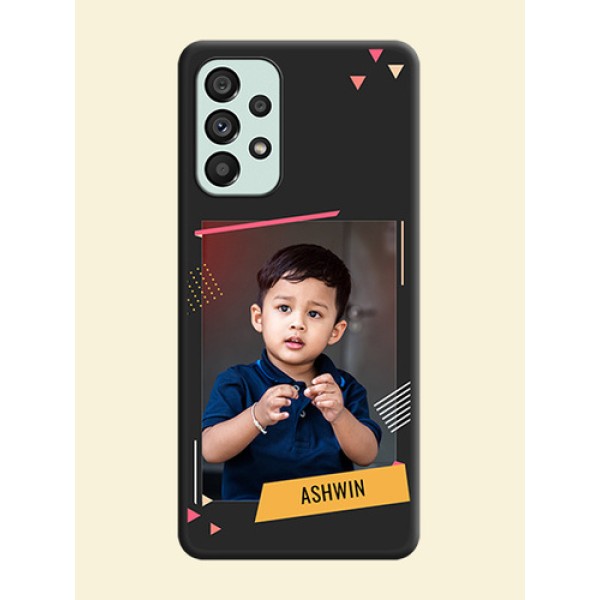 Photo Frame with Triangle Small Dots on Photo on Space Black Soft Matte Back Cover - Galaxy A73 5G Photo Frame with Triangle Small Dots on Photo on Space Black Soft Matte Back Cover - Galaxy A73 5G