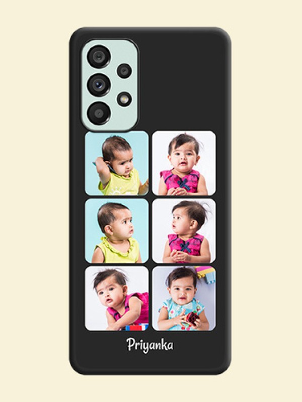 Floral Art with 6 Image Holder on Photo on Space Black Soft Matte Mobile Case - Galaxy A73 5G