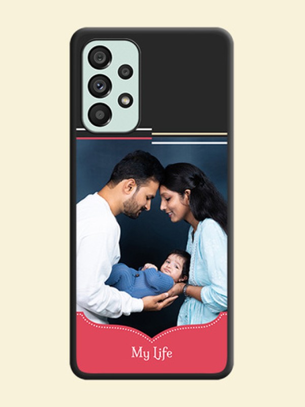 Classic Plain Design with Name on Photo on Space Black Soft Matte Phone Cover - Galaxy A73 5G