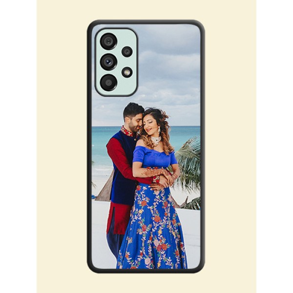 Full Single Pic Upload On Space Black Personalized Soft Matte Phone Covers -Samsung Galaxy A73 5G Full Single Pic Upload On Space Black Personalized Soft Matte Phone Covers -Samsung Galaxy A73 5G