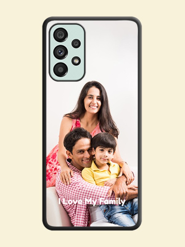 Full Single Pic Upload With Text On Space Black Personalized Soft Matte Phone Covers -Samsung Galaxy A73 5G