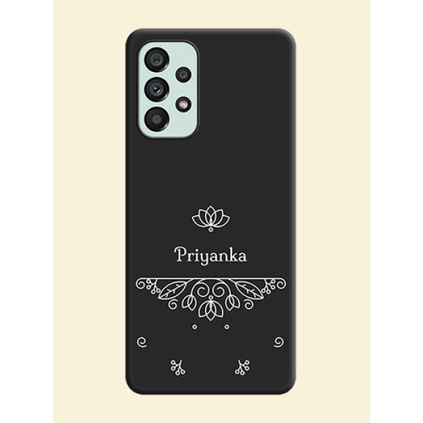 Lotus Garden Custom Text On Space Black Personalized Soft Matte Phone Covers -Samsung Galaxy A73 5G Lotus Garden Custom Text On Space Black Personalized Soft Matte Phone Covers -Samsung Galaxy A73 5G