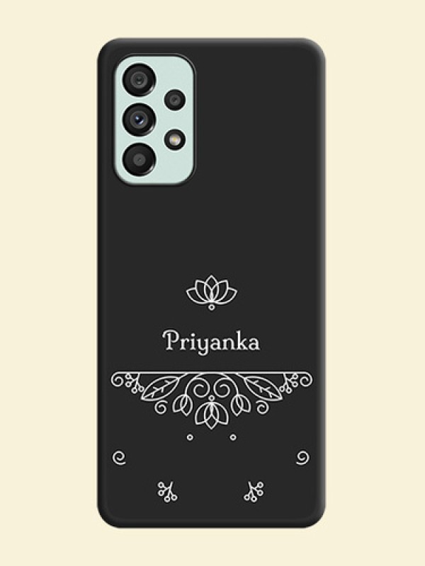 Lotus Garden Custom Text On Space Black Personalized Soft Matte Phone Covers -Samsung Galaxy A73 5G