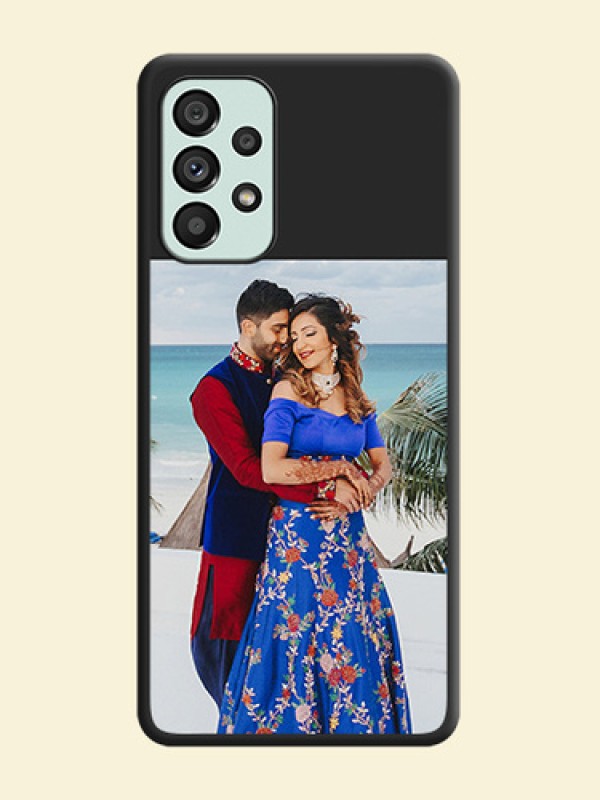 Image Upload With Space Black Color On Custom Soft Matte Mobile Back Cover - Samsung Galaxy A73 5G