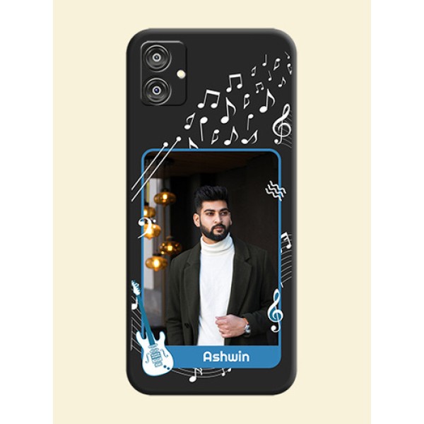 Musical Theme Design with Text - Photo on Space Black Soft Matte Mobile Case - Galaxy F04