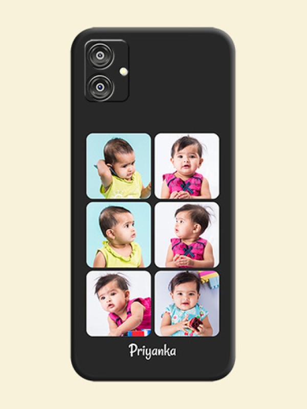 Floral Art with 6 Image Holder - Photo on Space Black Soft Matte Mobile Case - Galaxy F04