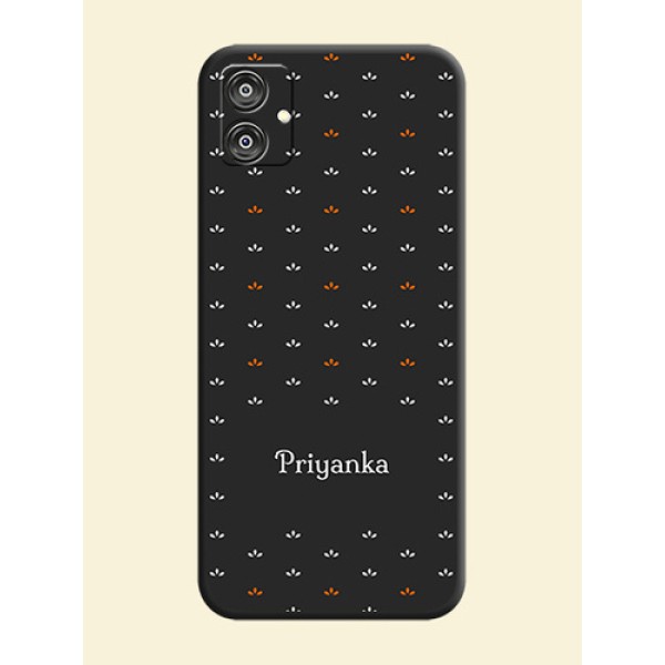 Simple Pattern With Custom Text On Space Black Personalized Soft Matte Phone Covers - Galaxy F04 Simple Pattern With Custom Text On Space Black Personalized Soft Matte Phone Covers - Galaxy F04
