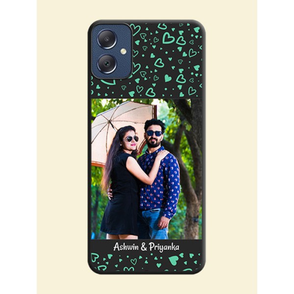 Sea Green Indefinite Love Pattern on Photo On Space Black Custom Soft Matte Mobile Back Cover - Galaxy F05 Sea Green Indefinite Love Pattern on Photo On Space Black Custom Soft Matte Mobile Back Cover - Galaxy F05