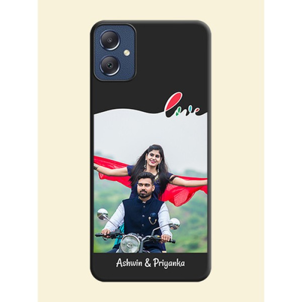 Fall in Love Pattern with Picture on Photo On Space Black Custom Soft Matte Mobile Back Cover - Galaxy F05 Fall in Love Pattern with Picture on Photo On Space Black Custom Soft Matte Mobile Back Cover - Galaxy F05