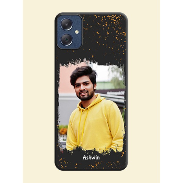 Spray Free Design on Photo On Space Black Custom Soft Matte Mobile Back Cover - Galaxy F05