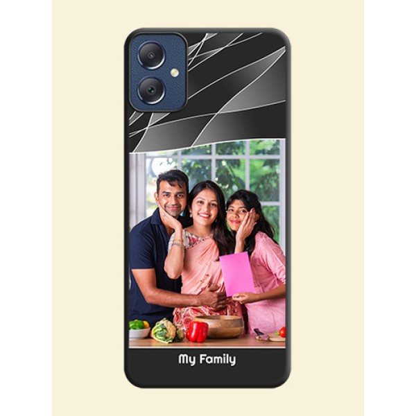 Mixed Wave Lines on Photo On Space Black Custom Soft Matte Mobile Back Cover - Galaxy F05 Mixed Wave Lines on Photo On Space Black Custom Soft Matte Mobile Back Cover - Galaxy F05