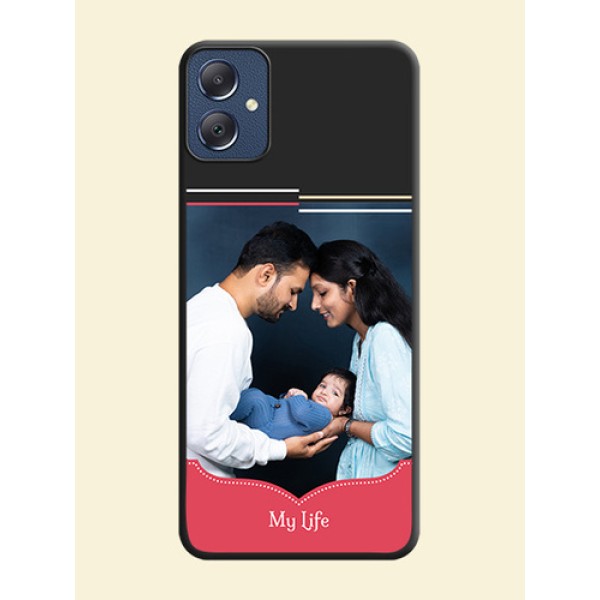 Classic Plain Design with Name On Space Black Custom Soft Matte Mobile Back Cover - Galaxy F05 Classic Plain Design with Name On Space Black Custom Soft Matte Mobile Back Cover - Galaxy F05