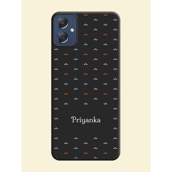 Simple Pattern With Custom Text On Space Black Custom Soft Matte Mobile Back Cover - Galaxy F05 Simple Pattern With Custom Text On Space Black Custom Soft Matte Mobile Back Cover - Galaxy F05