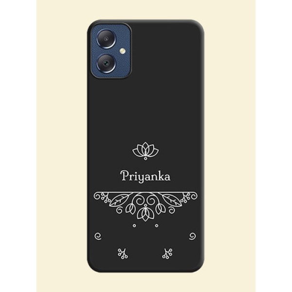 Lotus Garden Custom Text On Space Black Custom Soft Matte Mobile Back Cover - Galaxy F05 Lotus Garden Custom Text On Space Black Custom Soft Matte Mobile Back Cover - Galaxy F05