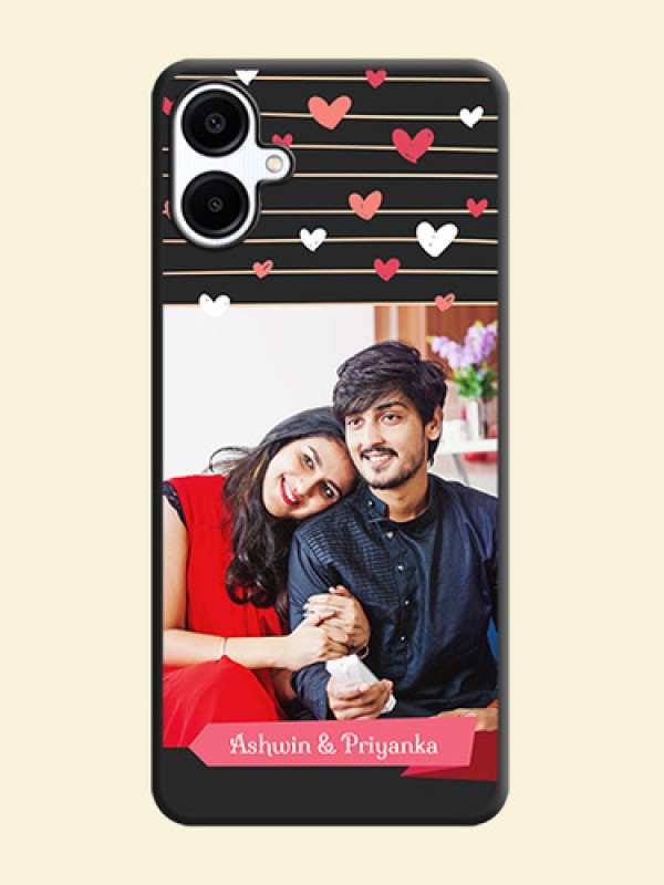 Love Pattern with Name on Pink Ribbon on Photo On Space Black Custom Soft Matte Mobile Back Cover - Galaxy F06