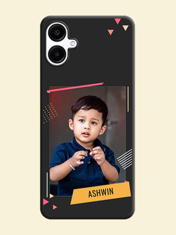 Photo Frame with Triangle Small Dots on Photo On Space Black Custom Soft Matte Mobile Back Cover - Galaxy F06