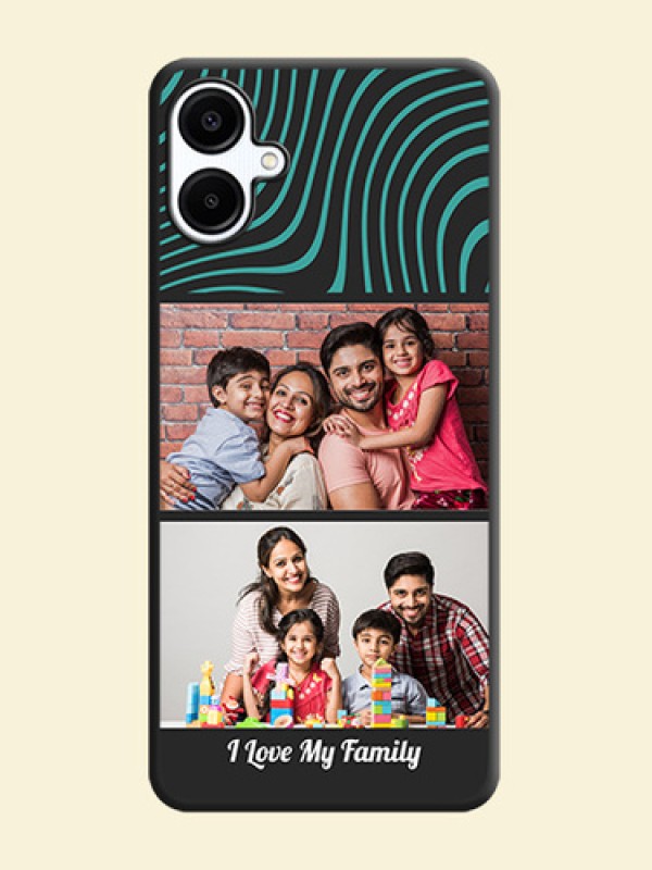 Wave Pattern with 2 Image Holder On Space Black Custom Soft Matte Mobile Back Cover - Galaxy F06