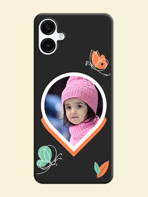 Upload Pic With Simple Butterly Design On Space Black Custom Soft Matte Mobile Back Cover - Galaxy F06