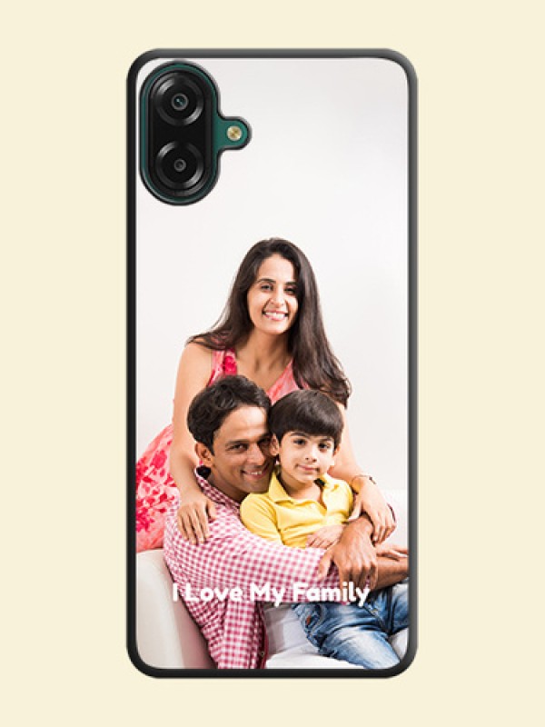 Full Single Pic Upload With Text On Space Black Custom Soft Matte Mobile Back Cover - Samsung Galaxy F07