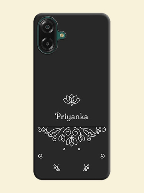 Lotus Garden Custom Text On Space Black Custom Soft Matte Mobile Back Cover - Samsung Galaxy F07