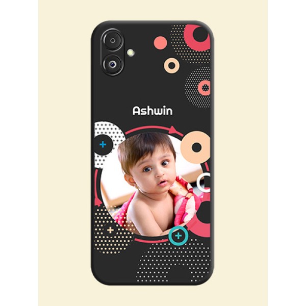 Multicoloured Round Image on Personalised Space Black Soft Matte Cases - Galaxy F14 5G Multicoloured Round Image on Personalised Space Black Soft Matte Cases - Galaxy F14 5G