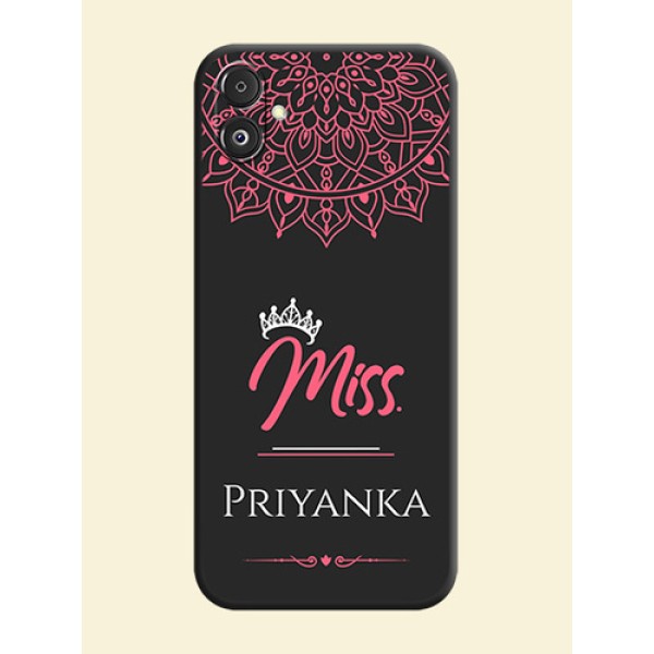 Mrs Name with Floral Design on Space Black Personalized Soft Matte Phone Covers - Galaxy F14 5G Mrs Name with Floral Design on Space Black Personalized Soft Matte Phone Covers - Galaxy F14 5G