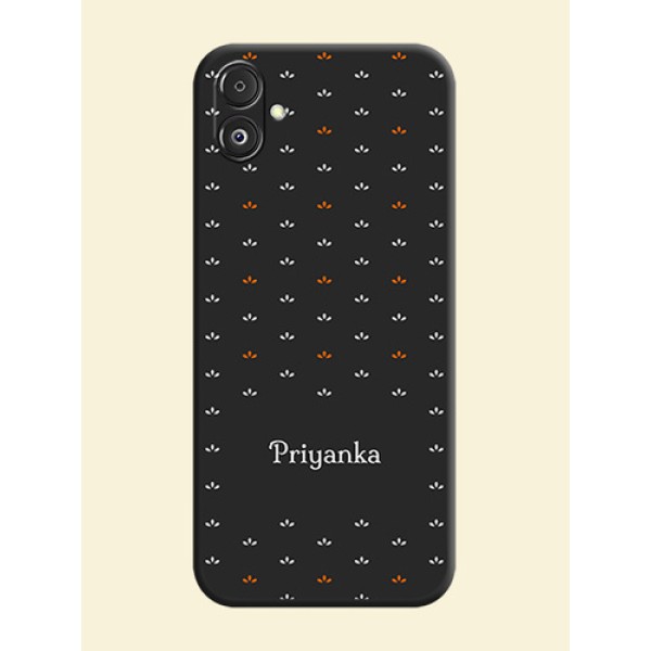 Simple Pattern With Custom Text On Space Black Personalized Soft Matte Phone Covers - Galaxy F14 5G Simple Pattern With Custom Text On Space Black Personalized Soft Matte Phone Covers - Galaxy F14 5G