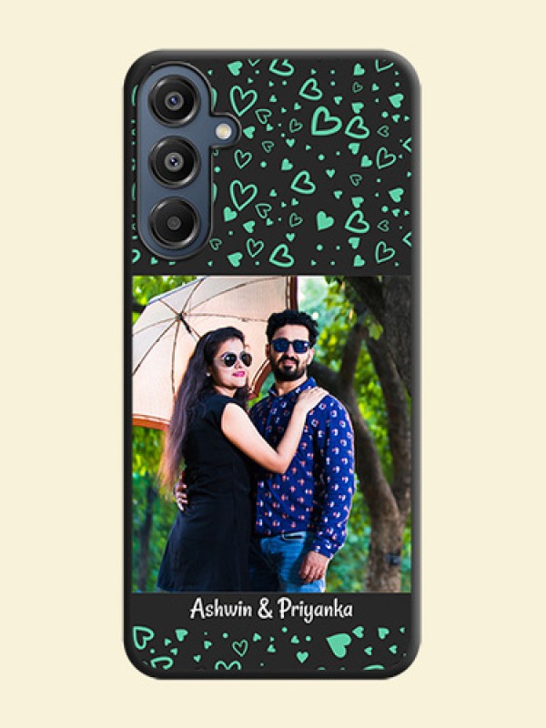 Sea Green Indefinite Love Pattern on Photo On Space Black Custom Soft Matte Mobile Back Cover - Galaxy F16 5G