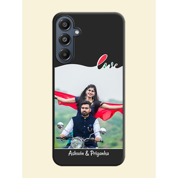 Fall in Love Pattern with Picture on Photo On Space Black Custom Soft Matte Mobile Back Cover - Galaxy F16 5G Fall in Love Pattern with Picture on Photo On Space Black Custom Soft Matte Mobile Back Cover - Galaxy F16 5G