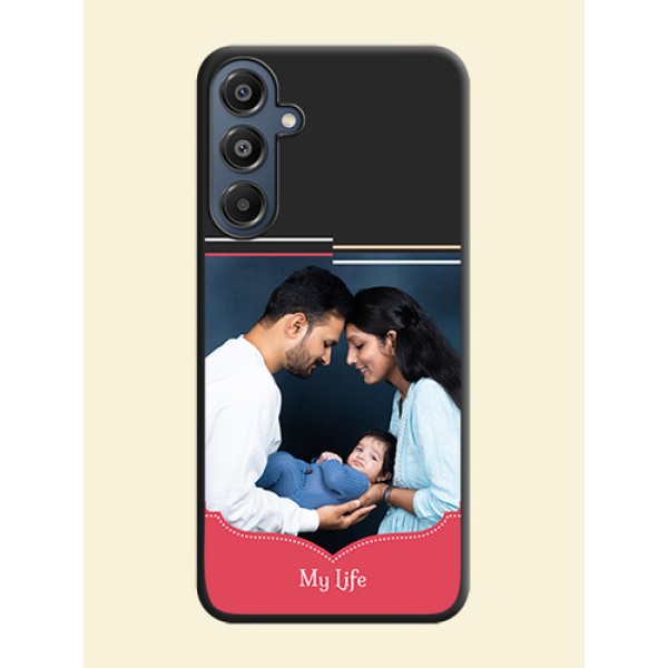 Classic Plain Design with Name On Space Black Custom Soft Matte Mobile Back Cover - Galaxy F16 5G Classic Plain Design with Name On Space Black Custom Soft Matte Mobile Back Cover - Galaxy F16 5G