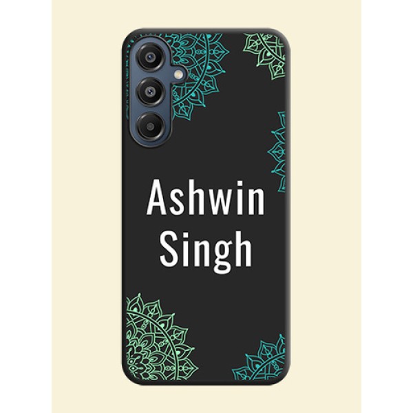 Your Name with Floral Design On Space Black Custom Soft Matte Mobile Back Cover - Galaxy F16 5G Your Name with Floral Design On Space Black Custom Soft Matte Mobile Back Cover - Galaxy F16 5G