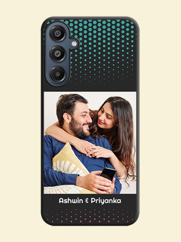 Faded Dots with Grunge Photo Frame and Text On Space Black Custom Soft Matte Mobile Back Cover - Galaxy F16 5G