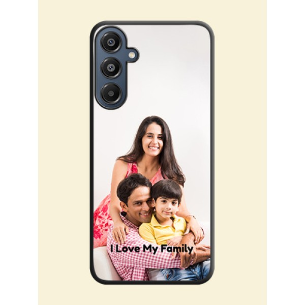 Full Single Pic Upload With Text On Space Black Custom Soft Matte Mobile Back Cover - Galaxy F16 5G Full Single Pic Upload With Text On Space Black Custom Soft Matte Mobile Back Cover - Galaxy F16 5G