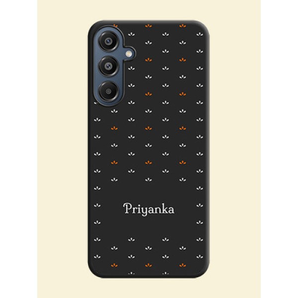 Simple Pattern With Custom Text On Space Black Custom Soft Matte Mobile Back Cover - Galaxy F16 5G Simple Pattern With Custom Text On Space Black Custom Soft Matte Mobile Back Cover - Galaxy F16 5G