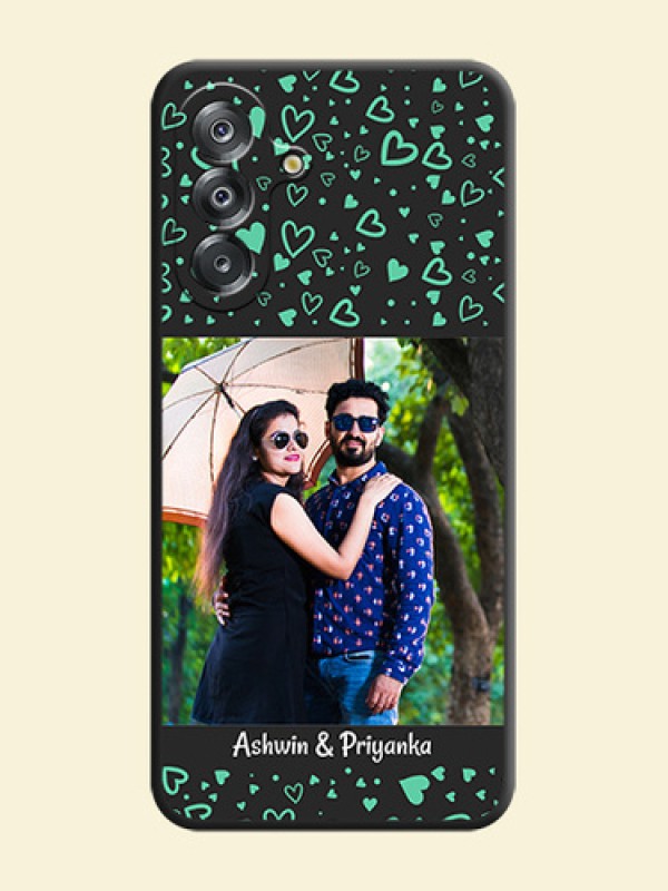 Sea Green Indefinite Love Pattern on Photo On Space Black Custom Soft Matte Mobile Back Cover - Samsung Galaxy F17 5G