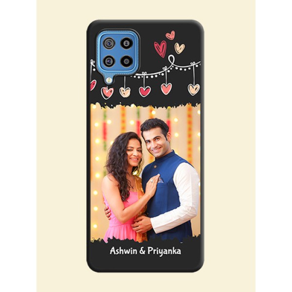 Pink Love Hangings with Name on Space Black Custom Soft Matte Phone Cases - Galaxy F22 Pink Love Hangings with Name on Space Black Custom Soft Matte Phone Cases - Galaxy F22