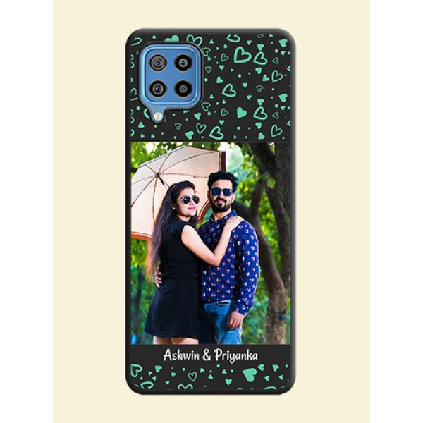 Sea Green Indefinite Love Pattern on Photo on Space Black Soft Matte Mobile Cover - Galaxy F22 Sea Green Indefinite Love Pattern on Photo on Space Black Soft Matte Mobile Cover - Galaxy F22