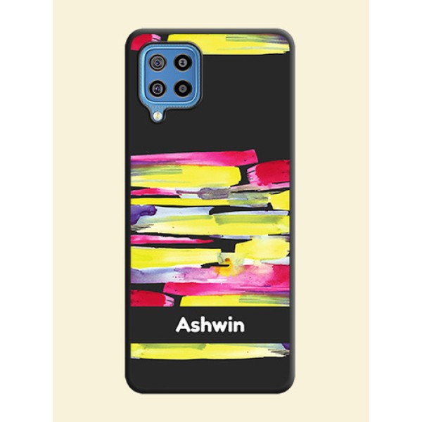 Brush Coloured on Space Black Personalized Soft Matte Phone Covers - Galaxy F22 Brush Coloured on Space Black Personalized Soft Matte Phone Covers - Galaxy F22