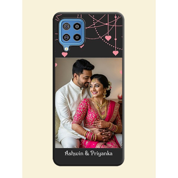 Pink Love Hangings with Text on Space Black Custom Soft Matte Back Cover - Galaxy F22 Pink Love Hangings with Text on Space Black Custom Soft Matte Back Cover - Galaxy F22