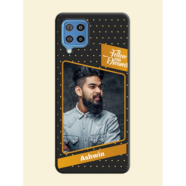 Follow Your Dreams with White Dots on Space Black Custom Soft Matte Phone Cases - Galaxy F22 Follow Your Dreams with White Dots on Space Black Custom Soft Matte Phone Cases - Galaxy F22