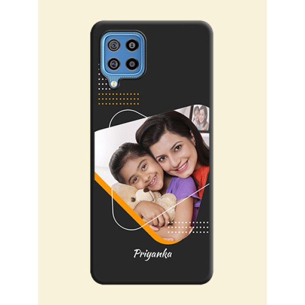 Yellow Triangle on Photo on Space Black Soft Matte Phone Cover - Galaxy F22 Yellow Triangle on Photo on Space Black Soft Matte Phone Cover - Galaxy F22