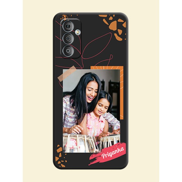 Orange Photo Frame on Space Black Custom Soft Matte Phone Back Cover - Galaxy F23 Orange Photo Frame on Space Black Custom Soft Matte Phone Back Cover - Galaxy F23