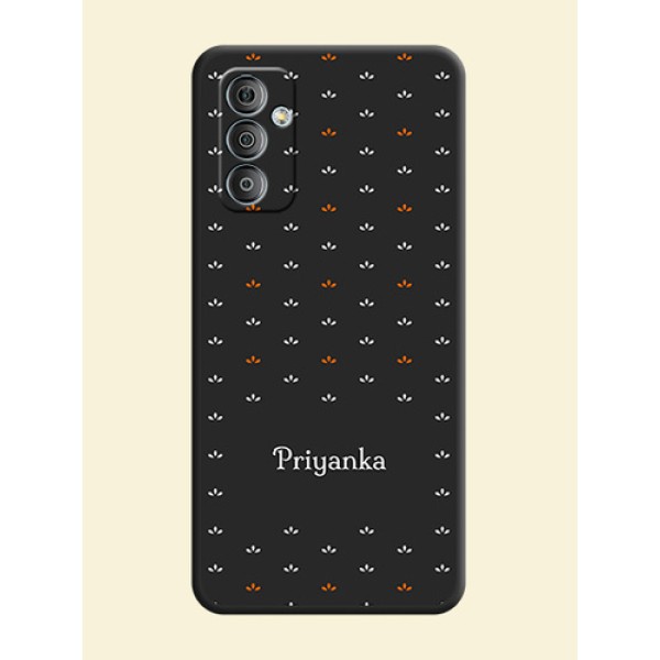 Simple Pattern With Custom Text On Space Black Personalized Soft Matte Phone Covers -Samsung Galaxy F23 Simple Pattern With Custom Text On Space Black Personalized Soft Matte Phone Covers -Samsung Galaxy F23