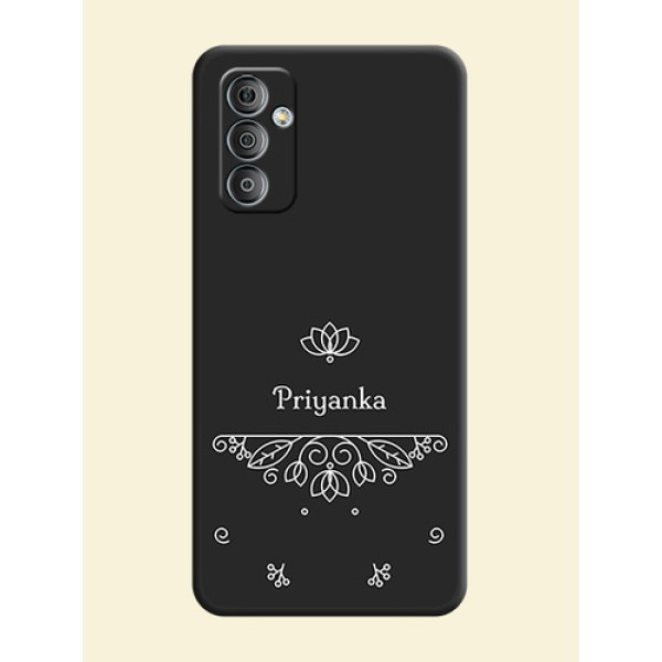 Lotus Garden Custom Text On Space Black Personalized Soft Matte Phone Covers -Samsung Galaxy F23 Lotus Garden Custom Text On Space Black Personalized Soft Matte Phone Covers -Samsung Galaxy F23