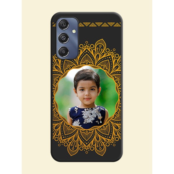 Round Image with Floral Design - Photo on Space Black Soft Matte Mobile Cover - Galaxy F34 5G Round Image with Floral Design - Photo on Space Black Soft Matte Mobile Cover - Galaxy F34 5G