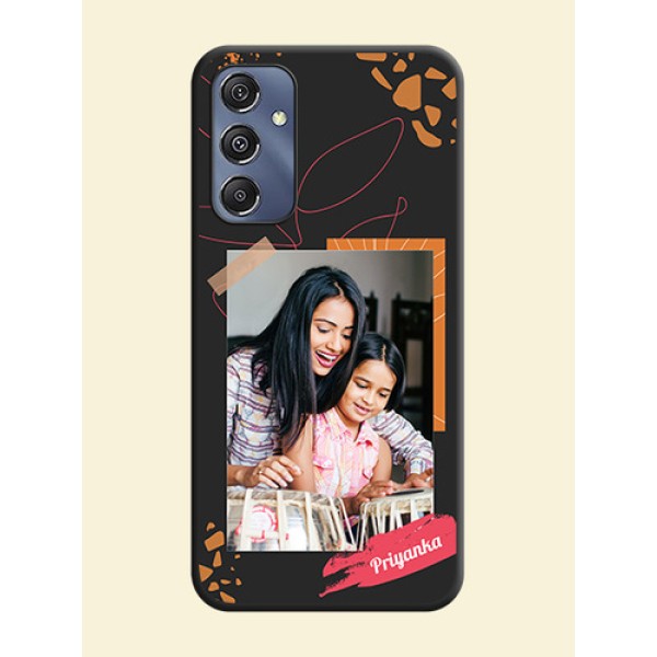 Orange Photo Frame on Space Black Custom Soft Matte Phone Back Cover - Galaxy F34 5G Orange Photo Frame on Space Black Custom Soft Matte Phone Back Cover - Galaxy F34 5G