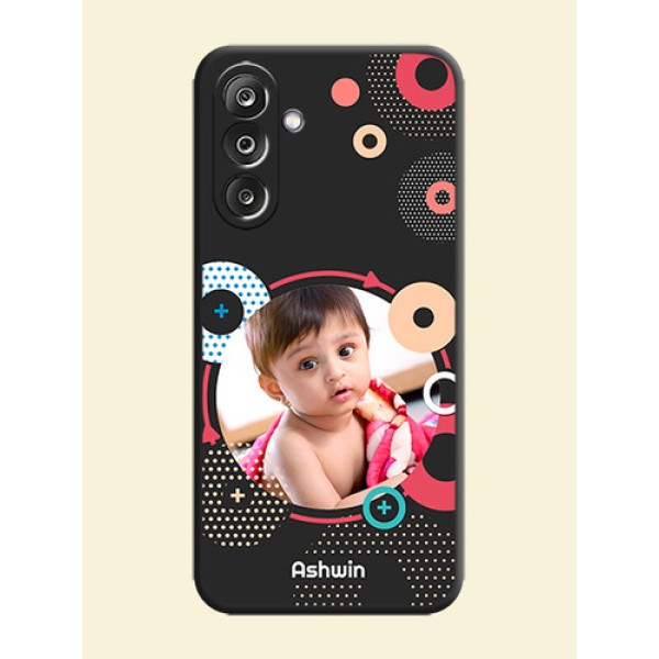 Multicoloured Round Image On Space Black Custom Soft Matte Mobile Back Cover - Samsung Galaxy F36 5G Multicoloured Round Image On Space Black Custom Soft Matte Mobile Back Cover - Samsung Galaxy F36 5G